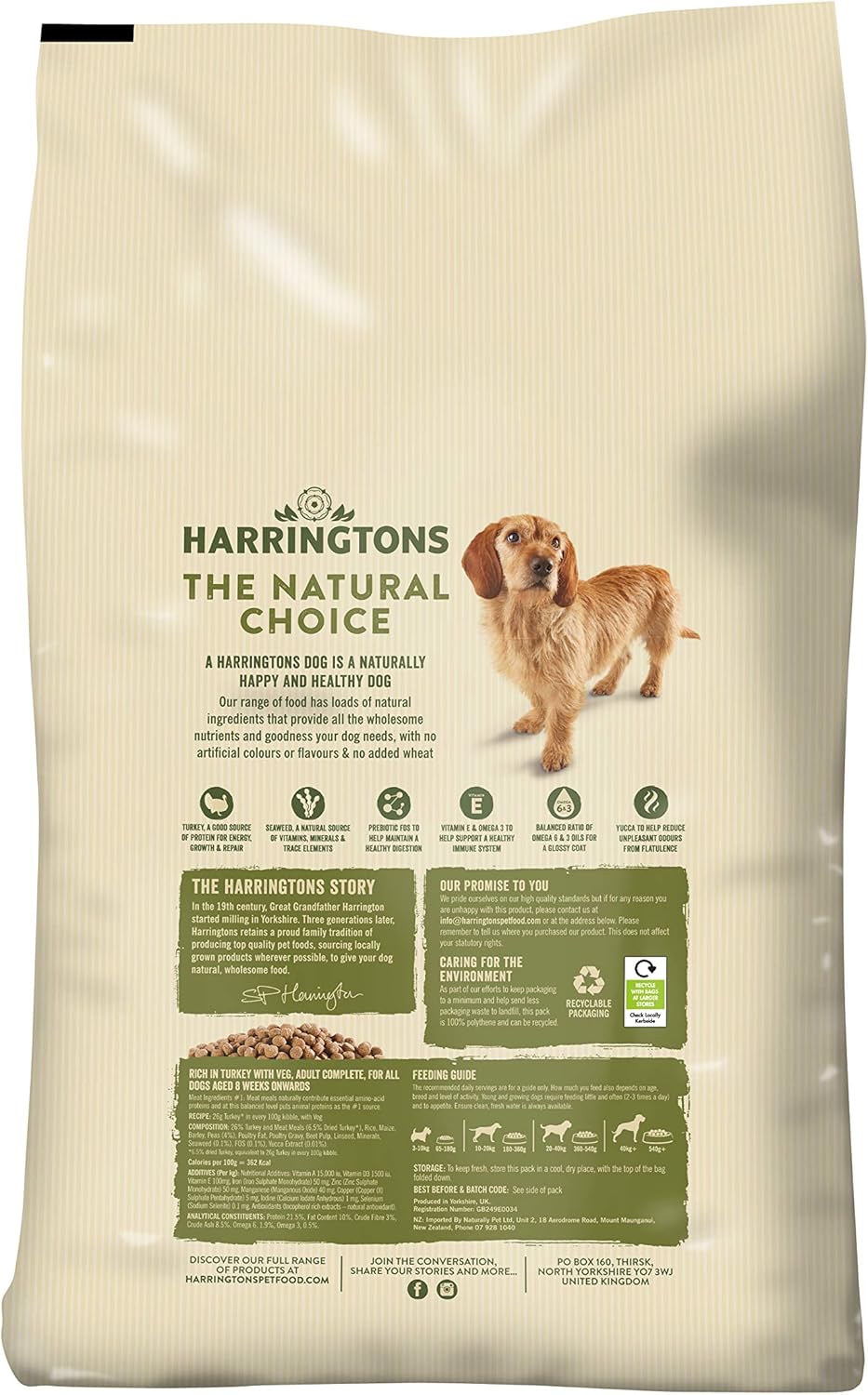 harringtons grain free dry dog food 15kg