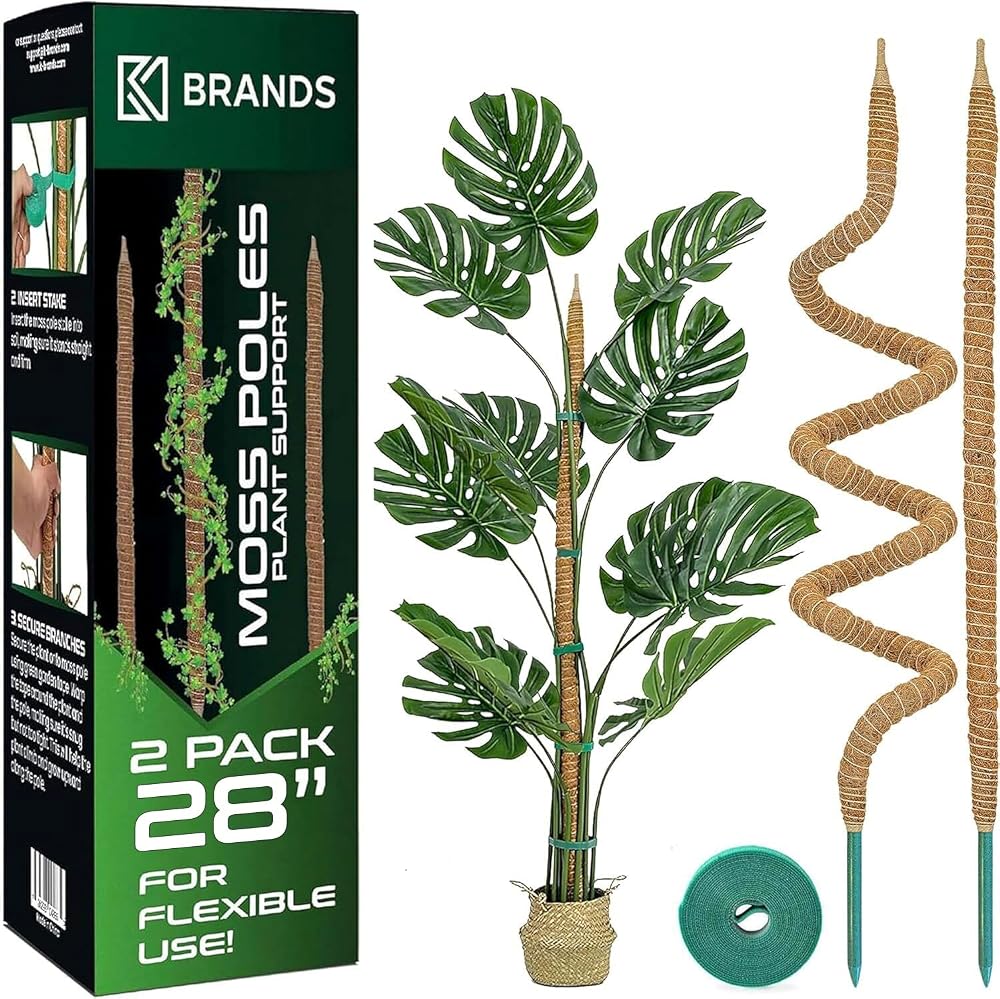 K-Brands Moss Pole 2 Pack 71 cm Bendable Plant Support for Monstera