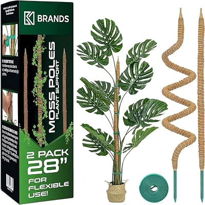 K-Brands Moss Pole 2 Pack 71 cm Bendable Plant Support for Monstera
