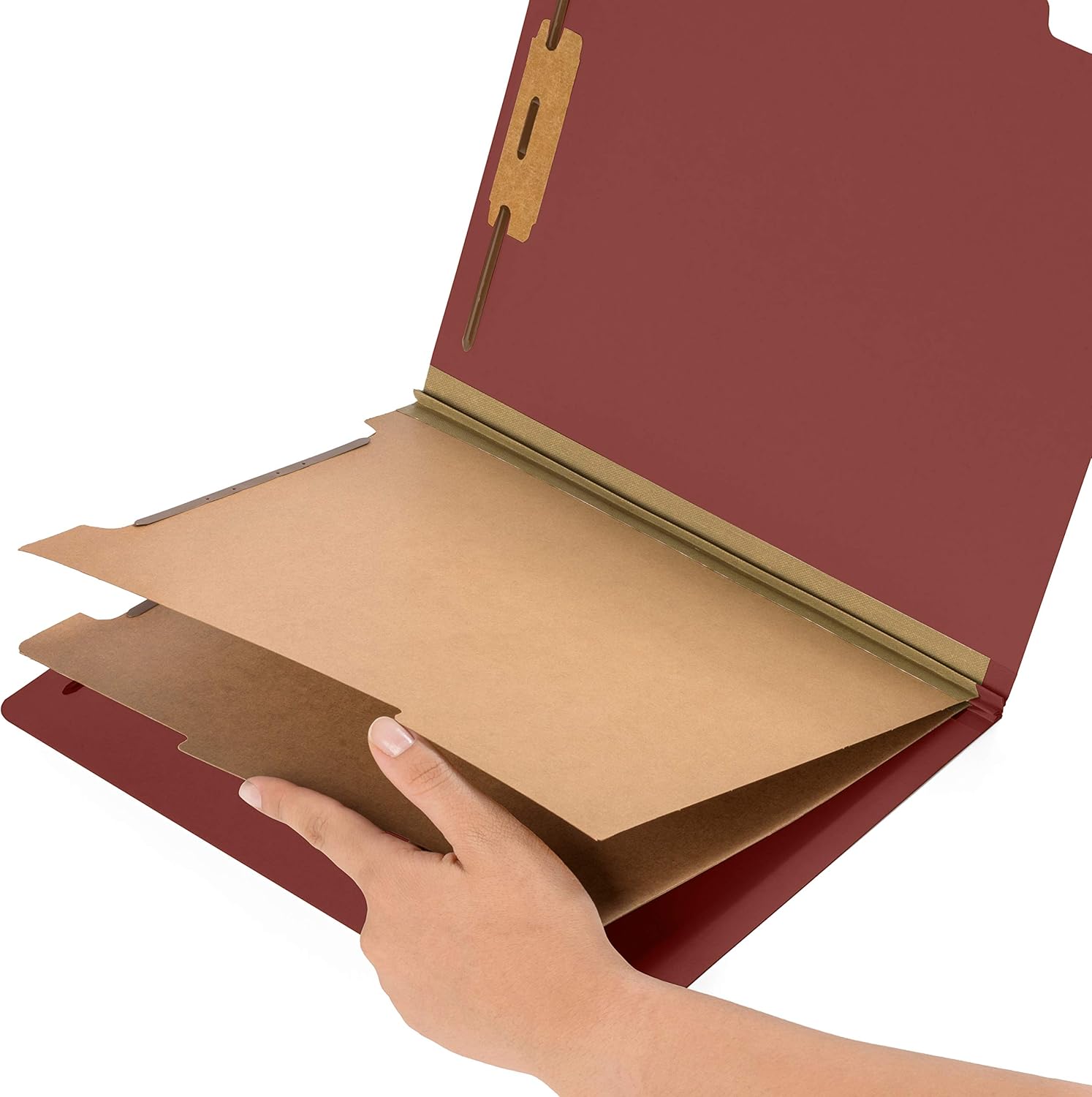 10 Red Classification Folders - 2 Divider - 2 Inch Tyvek Expansions - Durable 2 Prongs Designed to Organize Standard Medical Files, Law Client Files, Office Reports - Letter Size, Red, 10 Pack : Office Products