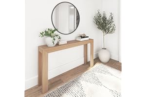 Plank+Beam Modern Solid Wood Console Table, 56 Inch, Sofa Table, Narrow Entryway Table for Hallway, Behind The Couch, Living Room, Foyer, Easy Assembly, Blonde