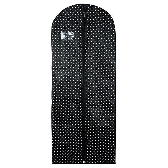 Hangerworld Atmungsaktive Kleiderschutzhülle 152cm Schwarz-Weiß-Gepunktet Kleiderhülle
