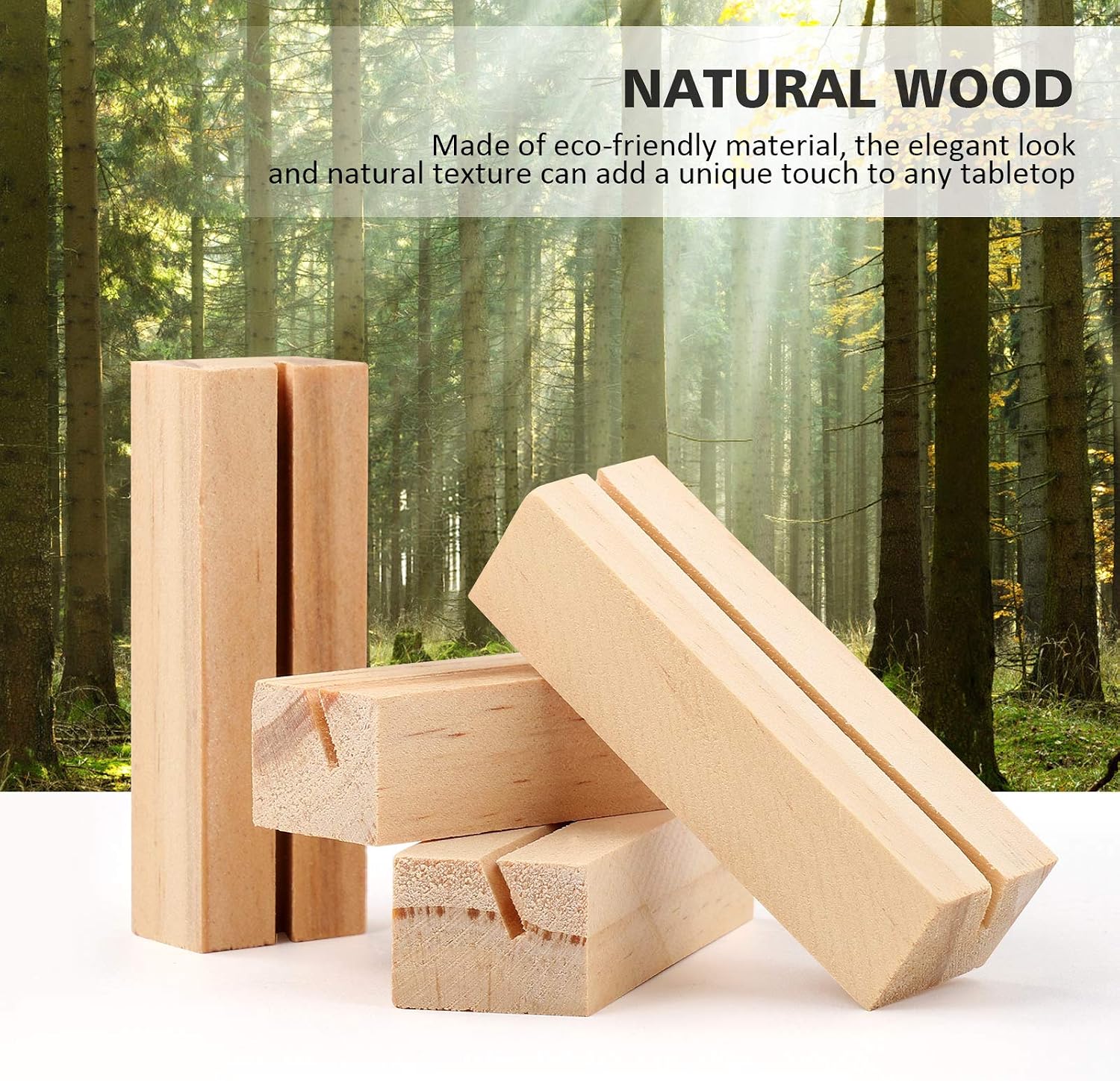 TOYANDONA 10Pcs Wooden Table Place Card Stands Party Table Number Clip Holder Photo Picture Display Stand for Party Home Office - Image 3