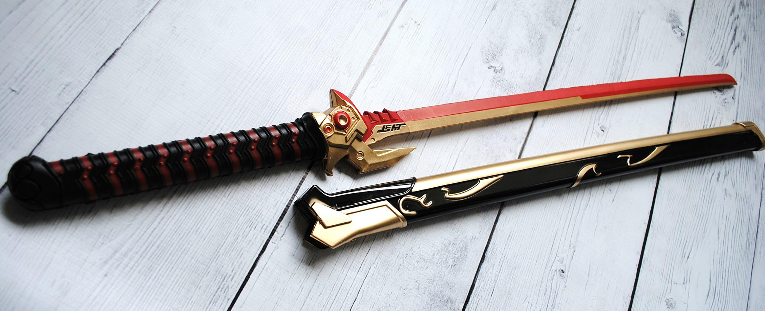 Innovative Concepts 41" Overwatch Genji Foam Sword with Scabbard (Red/Gold)