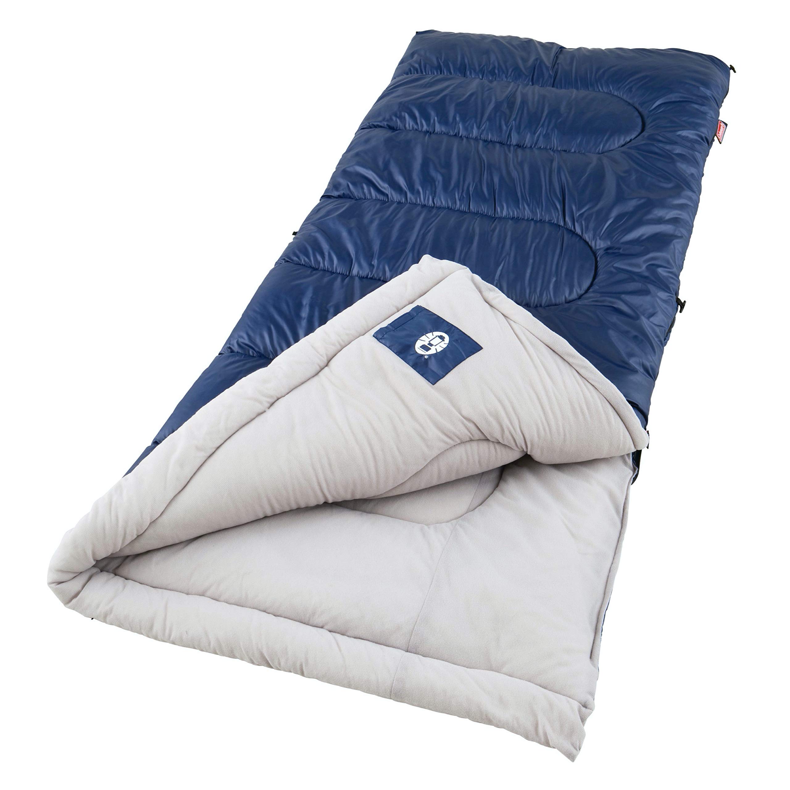 Coleman Brazos 20/30°F Adult Cool-Weather Sleeping Bag with No-Snag Zipper & Stuff Sack, Machine Washable, Great for Camping, Traveling, Guests, & More