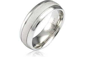 100S JEWELRY White Gold Tungsten Rings For Men Women Wedding Band SandBlasted Finish Dome Edge Sizes 6-16