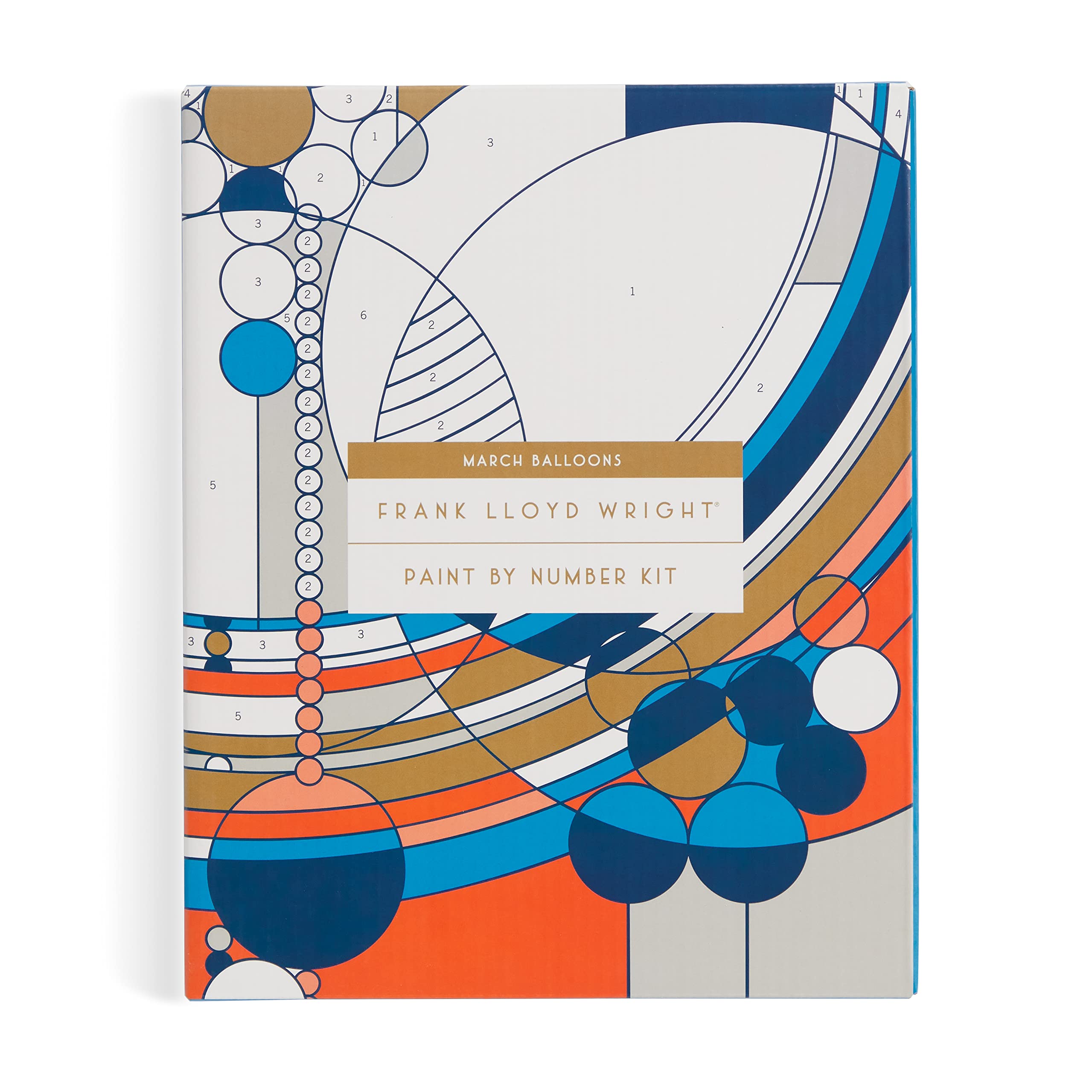 Galison Galison Frank Lloyd Wright March Balloons Paint by Number Kit from Includes 1 Canvas (8” x 10