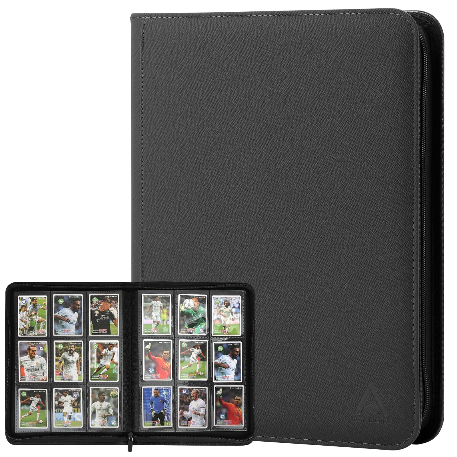 Photo 1 of Arkeiliy Card Binder 9 Pocket, Double Sided Pockets Trading Card Binder with 30 Sleeves, Premium Zip Trading Card Holder Collector Album Holds 540 MTG (Black)