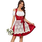 Populus Oktoberfest Outfits Women German Traditional Bavarian Dirndl Dress Costume for Cosplay Party