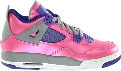 Las niñas Air Jordan 4 Retro (GS) Big Kids zapatillas rosa/white-cement  grey-electric morado : Amazon.es: Zapatos y complementos