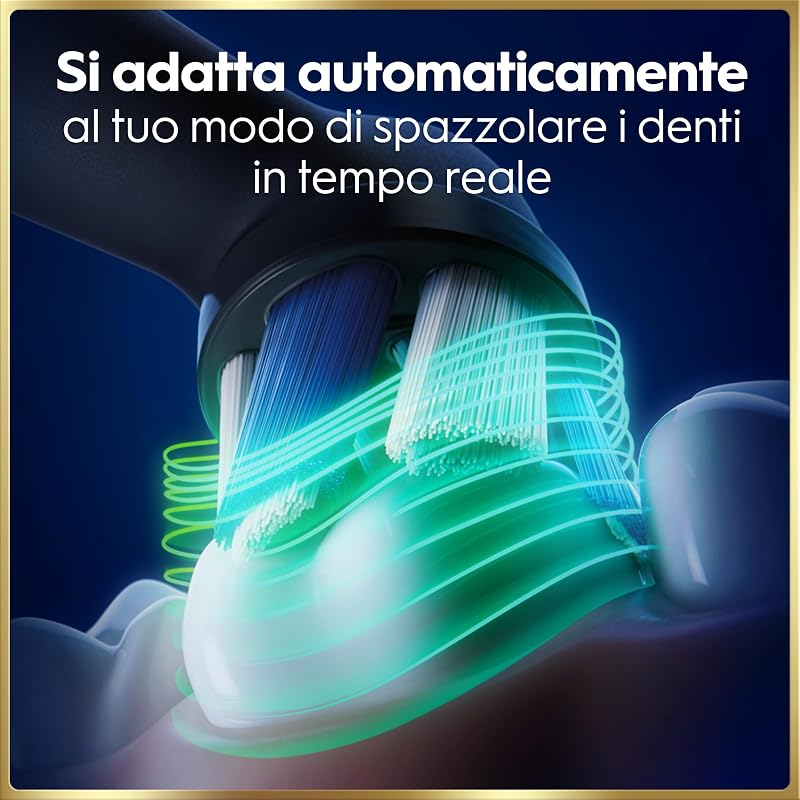 iO 9, 2 Spazzolini Elettrici, 4 Testine di Ricambio, Nero e Rosa