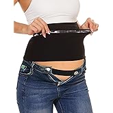 Rheane Belly Band For Pregnant Women Maternity Belly Band Pregnancy Pants Extender (Black 4)