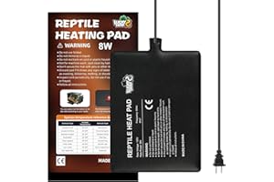 LUCKY HERP Reptile Heat Pad 6x8 Inch 8W Under Tank Terrarium Heating Mat, Reptile Heat Mat, Reptile Heating Pad for Turtle, Lizard, Hermit Crab, Frog, Snake