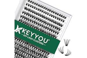 KEYYOU Lash Clusters 300pcs Individual Lashes 40D 0.07D Curl 9-18MIX DIY Eyelash Extension Large Tray Volume Soft&Natural Cluster Lashes(40D-0.07D,9-18MIX