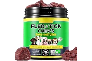 Flea and Tick Chews for Dogs 150 Count | Flea and Tick Prevention for Dogs Chewable | Natural Flea and Tick Supplement for Al