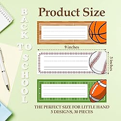 30 Name Tags for Classroom Cubbies, 3x9 in All-Star