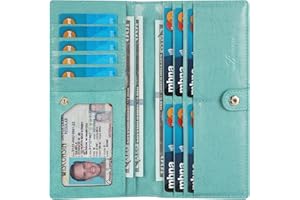 Lavemi Ultra Slim Thin Leather Women Wallet RFID Blocking Credit Card Holder Bifold Long Ladies Billfold