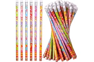 emzrivo Happy Birthday Pencils Wooden Pencil Birthday Party Pencil with Top Erasers Birthday Party Supplies Favors, 6 Style(48)