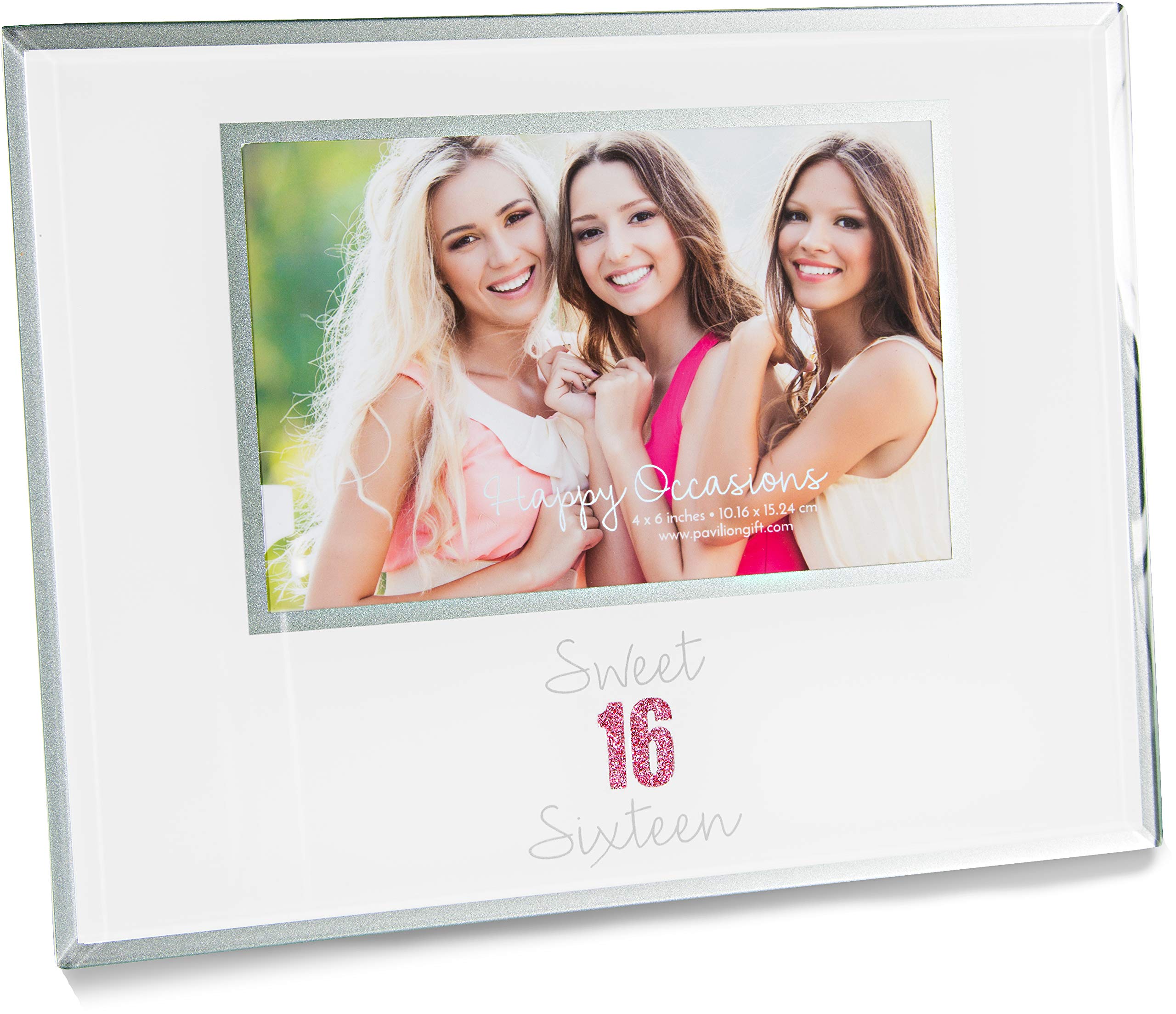 Pavilion Gift Company Picture Frame, White and Pink, 4 x 6