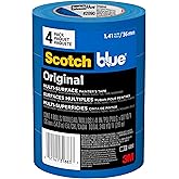 Scotch Painter’s Tape ScotchBlue Original Painter's Tape, Multi-Surface, 36 mm (4 Rolls) - 2090-1.41 Inch X 60 Yards, Blue (2