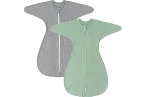 ZIGJOY Shark-Fin Transition Swaddle - 1.0 Tog Baby Sleep Sack Soft Cotton Transitional Swaddle Baby Wearable Blanket