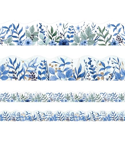 65Ft Greenery Bulletin Borders Watercolor Eucalyptus Leaf Decorative Trim Border Green Leaves Board School Wall Blackboard Classroom Diy Crafts 1 Rol