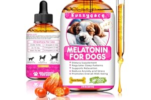 FUZZYCARE Melatonin for Dogs, Anxiety Relief Dog Melatonin, Quiet Moments Calming Aid for Dogs Melatonin for Dogs and Cats, Dog Sleep aid, Promote Relaxation & Deep Sleep and Overall Well-Being