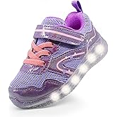 Floranate Light Up Toddler Boys Girls Shoes LED Flashing Lightweight Tennis Walking Sneakers for Toddler and Little Kid