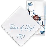 W&F GIFT Handkerchief - 12" x 12" - Something Blue for Bride on Wedding Day - Fun Gift