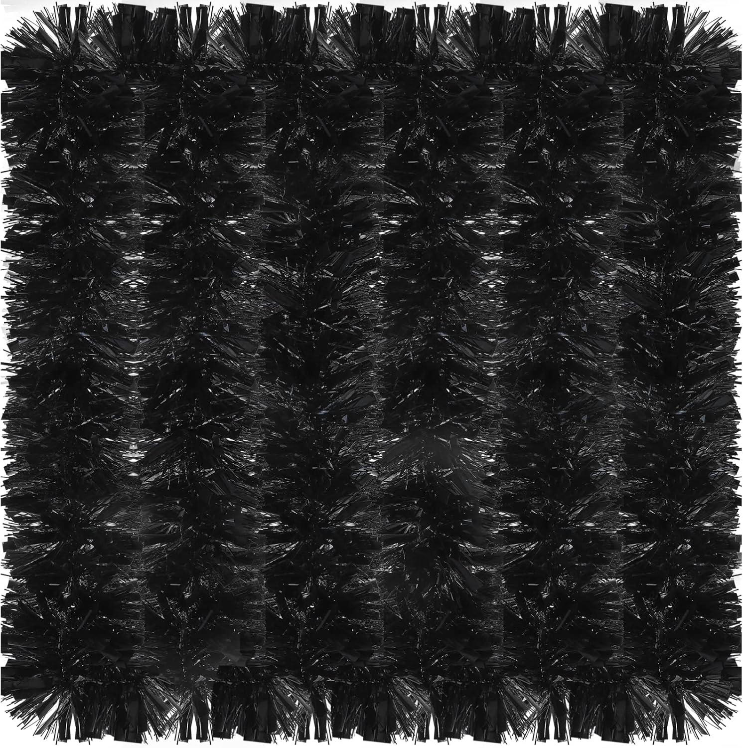 Wreaths, Garlands & Swags - Lecferrarc Christmas Tinsel Garland Metallic Tinsel Twist Garland Glitter Christmas Tree Hanging Garland Decorations for Christmas Indoor and Outdoor Ornament (Black)