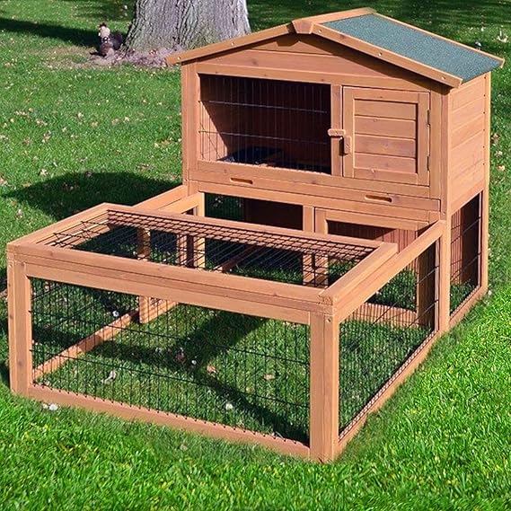 Zooprimus Kaninchenstall 06 Hasenkäfig - FLOCKE - Stall für Außenbereich (für Kleintiere: Hasen, Kaninchen, Meerschweinchen u