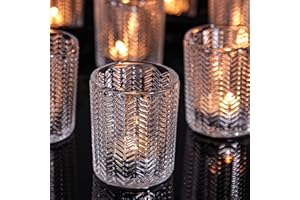 GINITIRI 36pcs Clear Tea Lights Candles Holder, Glass Votive Candle Holders in Bulk, Glass Candle Holder for Table Centerpiece/Wedding Decor/Gift/Home Decor
