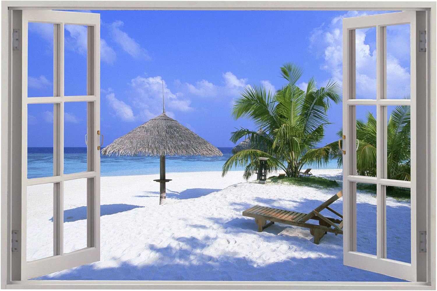 Beach Window Poster Art Print Decorative Poster / Paper (20