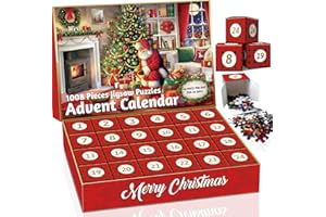 DYMUZIC Advent Calendar 2023, Christmas Scene Jigsaw Puzzles 24 Days Countdown Calendars for Kids, Boys, Girls, Teens, Over 1000 Pieces Puzzle Advent Calendar 2023 Adult, Parents, Xmas Gift for 5-7, 8-12 (M7)