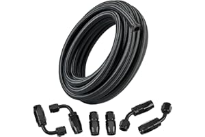 EVIL ENERGY 6AN Fuel Line Kit,AN6 Braided Nylon Fuel Hose CPE 10FT Black