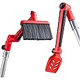Multi-Angle Gutter Cleaning Tools from the Ground - Gutter Cleaner tool attachment with Gutter Scoop & Roof Brush for easy rain gutter cleaning and leaf removal from Gutter Guard (Pole Not Included)