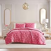 Betsey Johnson - Queen Comforter Set, Lightweight & Soft Plush Bedding with for Year Round Comfort, 3 Piece Bed Set with Matching Pillowcases (Flirty Bows Pink)