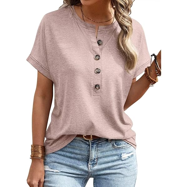 EADINVE Womens Batwing Sleeve Tshirts Crew Neck Short Sleeve