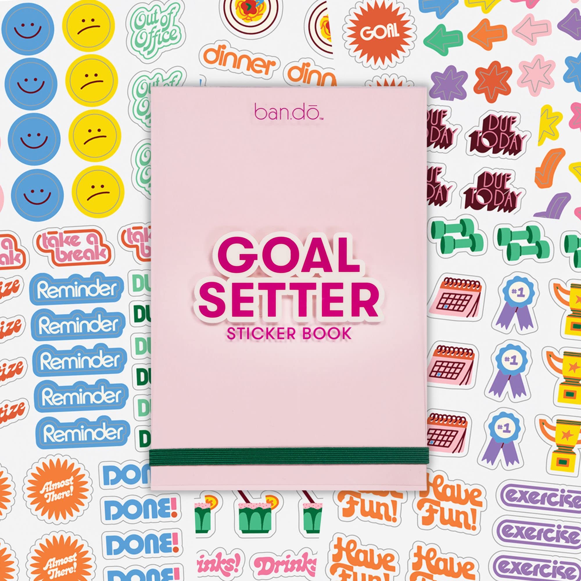 ban.do Planner Sticker Book with Goal Setting Stickers, 35 Pages of Colorful Stickers for Journals and Calendars, Issue 1