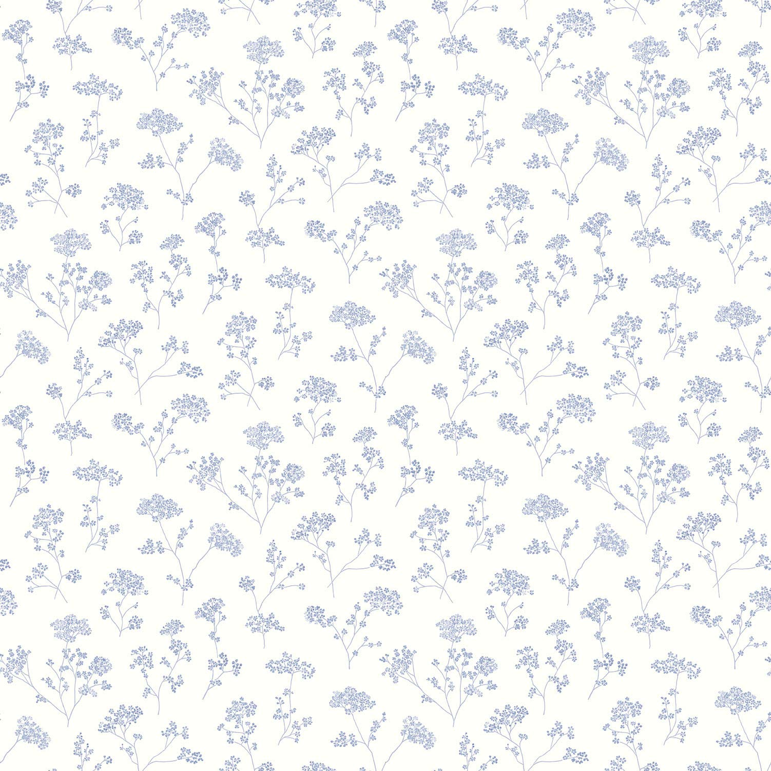 Galerie G67871 Miniatures 2 Cow Parsley Flower Design Wallpaper, Blue/White, 10m x 53cm
