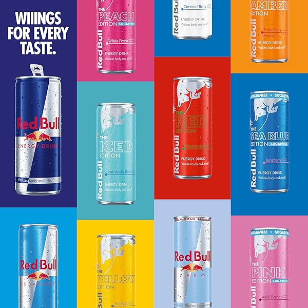 RED BULL ICED EDITION SUGARFREE ENERGY DRINK, ICED VANILLA BERRY, 8.4 FL. OZ., PACK OF 4, WITH 80MG CAFFEINE, TAURINE & B VITAMINS