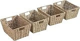 VonHaus Seagrass Storage Baskets Set of 4 Hand-Woven Hampers with Handles view 8