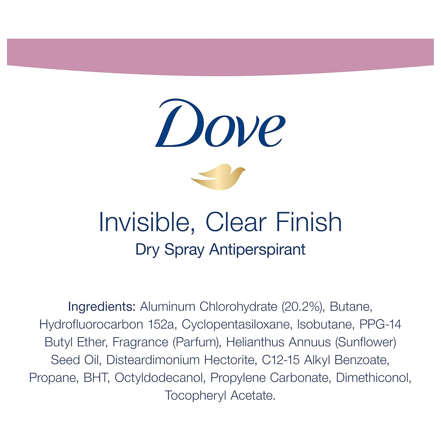Dove Antiperspirant Deodorant Dry Spray No White Marks Clear Finish Invisible 48-Hour Sweat and Odor Protecting Deodorant for Women 3.8 oz 3 Count : Beauty