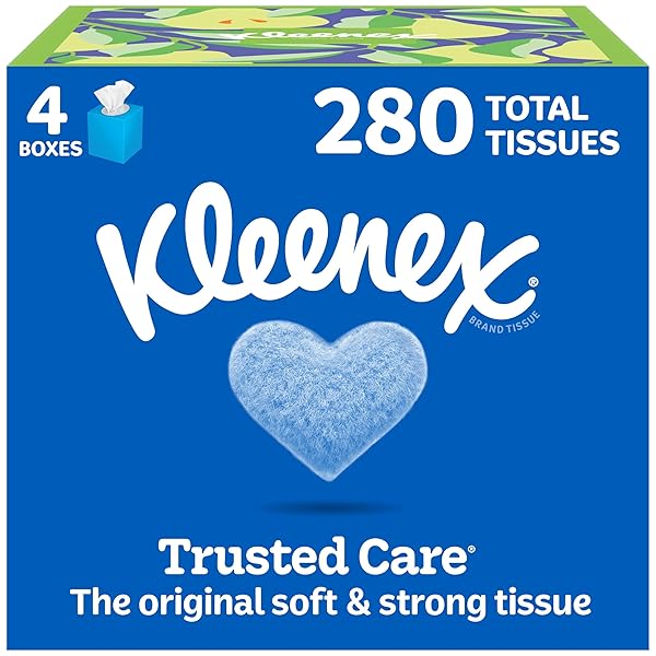 KLEENEX TRUSTED CARE FACIAL TISSUES, 4 CUBE BOXES,...