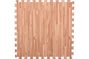 IncStores Premium Soft Wood Print Foam Flooring Tiles | Interlocking Foam Tiles for Home, Gym, Training and Yoga | 3/8 and 5/8 Inch