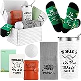 Golf Gifts for Men Unique Funny Golf Gifts Including Tumbler Mug Socks Sport Towel Leather Notebook Notepad Relief Stress Ball for Birthday Christmas Father Day