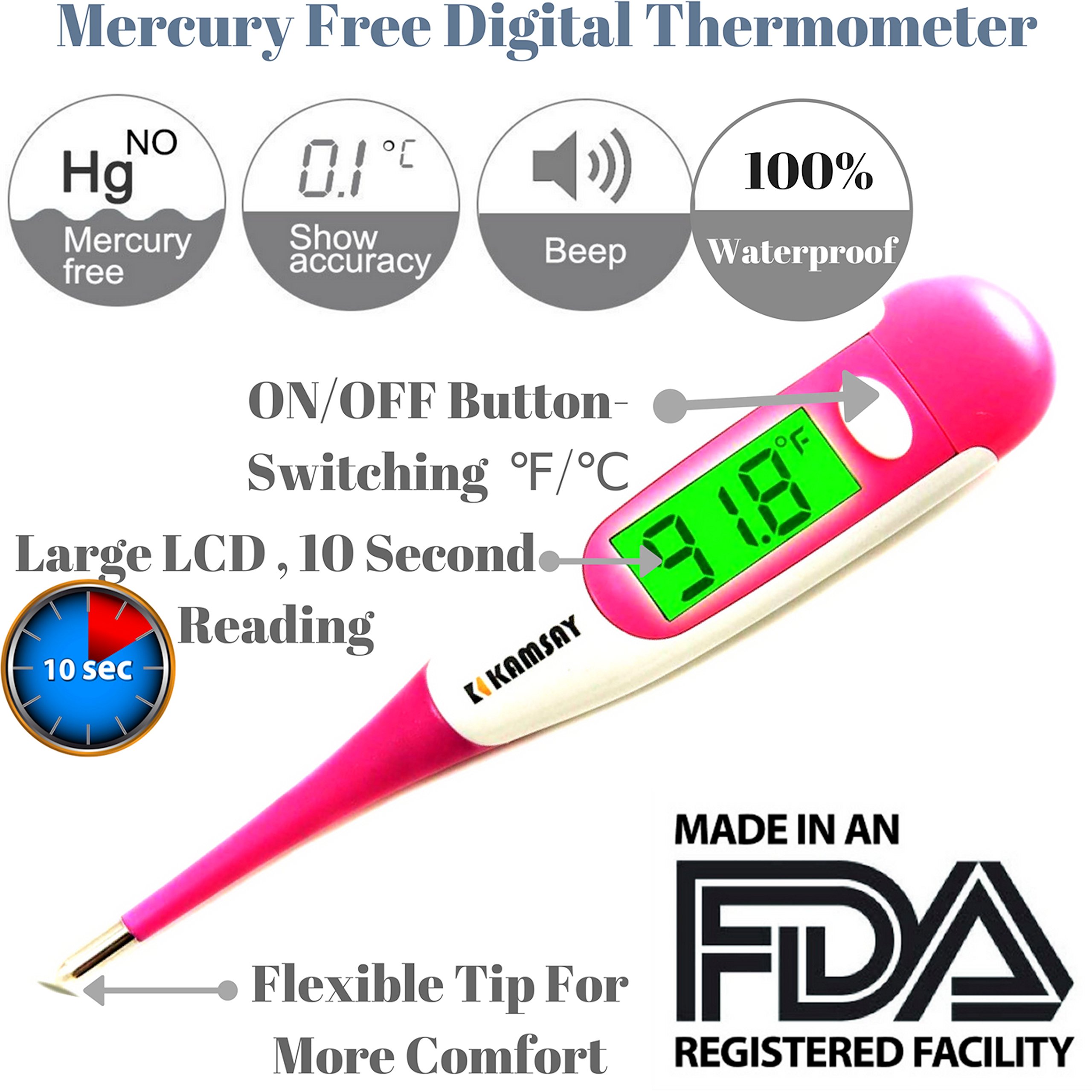 Best 2017 FDA Digital Medical Thermometer , Easy Accurate and Fast 10 ...