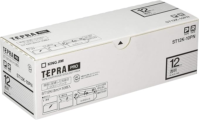 偉大な テプラproテープ St12k 10pn エコパック透明ラベル10個 1巻8m テプラカートリッジ キングジム 送料無料 売れ筋 Cjaybrands Co Ke