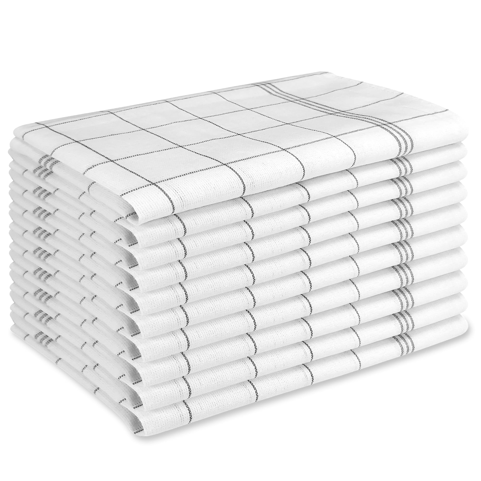 BARBONS 10er Set Geschirrtücher Baumwolle 50x70 cm – Extrem Saugstark Oeko-TEX Zertifiziert Trockentücher für Küche Küchenhandtücher Küchentücher Geschirrhandtücher Waschbar bis 90 C - Schwarz