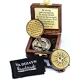 Be Strong and Courageous, Joshua 1:9, Solid Brass Directional Engraved Compass, Baptism Gifts for Boys Girls, First Communion, Christian Gifts for Men, First Confirmation Gifts for Boys